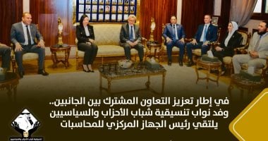 وفد نواب تنسيقية شباب الأحزاب والسياسيين يلتقى رئيس الجهاز المركزى للمحاسبات
