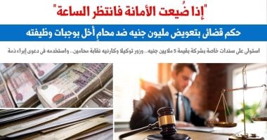 حكم قضائى بتعويض مليون جنيه ضد محامٍ أخل بواجبات وظيفته.. عن برلمانى