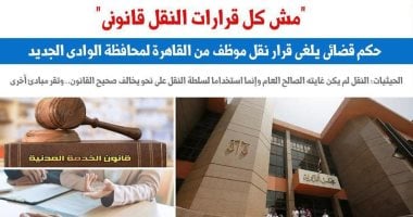 حكم قضائى يلغى قرار نقل موظف من مكان عمله.. برلمانى