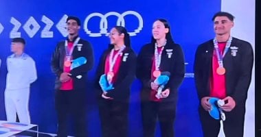 منتخب مصر يتوج ببرونزية التتابع المختلط 4*100 مونو في السباحة بالزعانف بدورة العاب البحر المتوسط