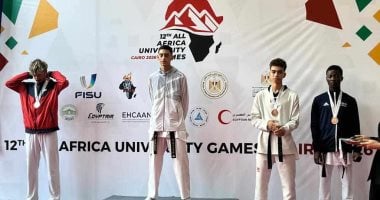 فوز خالد الوليد لاعب منتخب مصر للتايكوندو بذهبية البطولة الأفريقية للجامعات