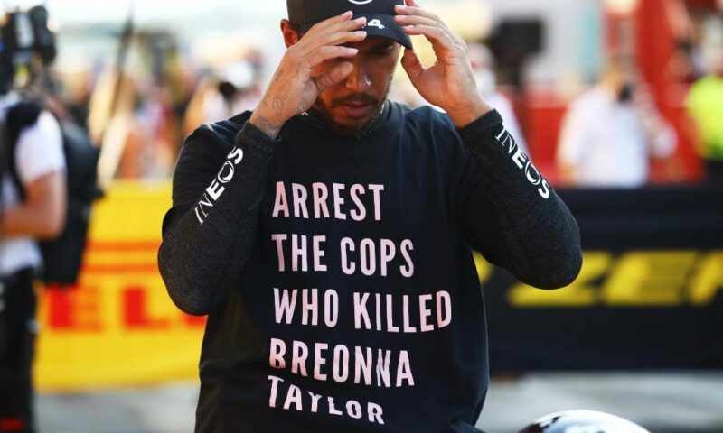 Hamilton ‘won’t stop’ fight against racism as FIA rules out investigation