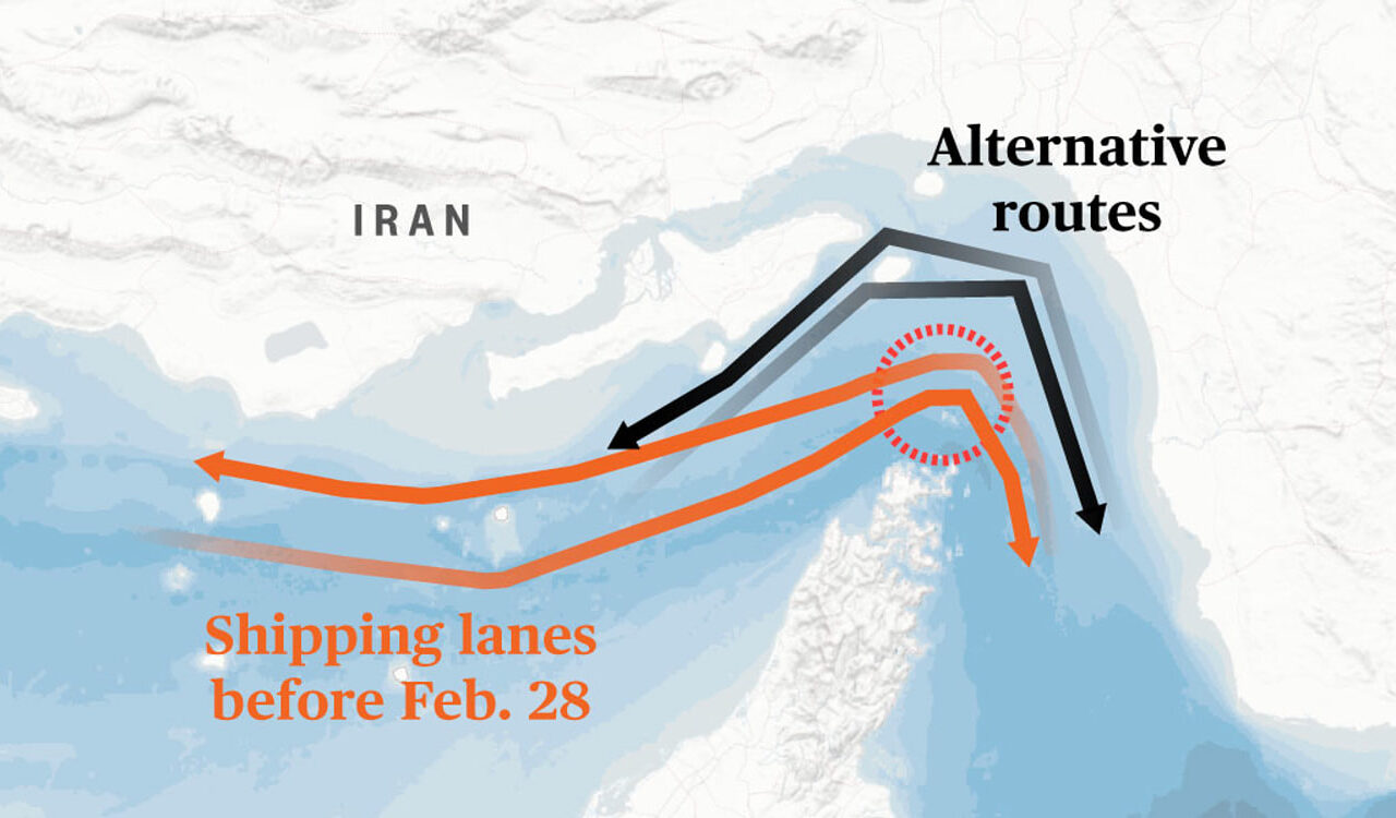 Graphic: Tracking ship traffic through the Strait of Hormuz