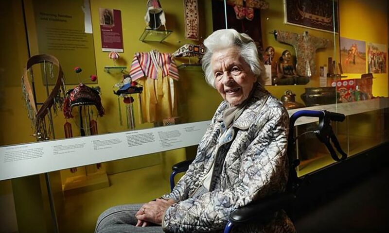 Emotional reunion for 104 woman with childhood dress at Scottish museum