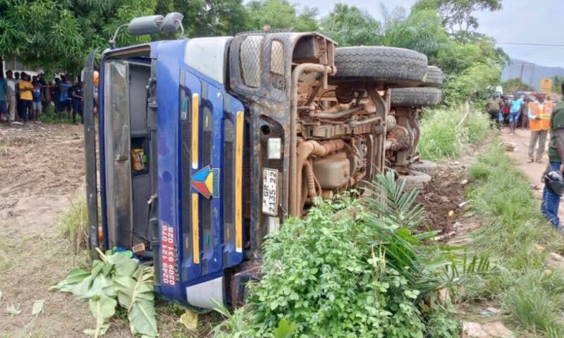 Tragedy at Senchi: Two crushed to death as tipper truck somersaults near market