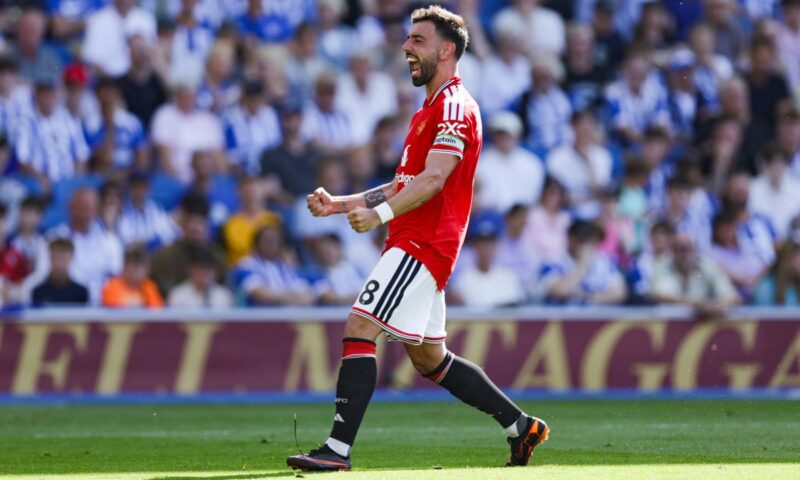 Bruno Fernandes breaks record as Man United drop Brighton into Conference League