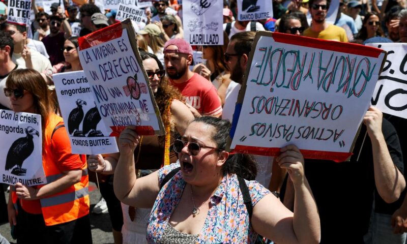 Thousands in Spain’s capital protest increasing housing costs