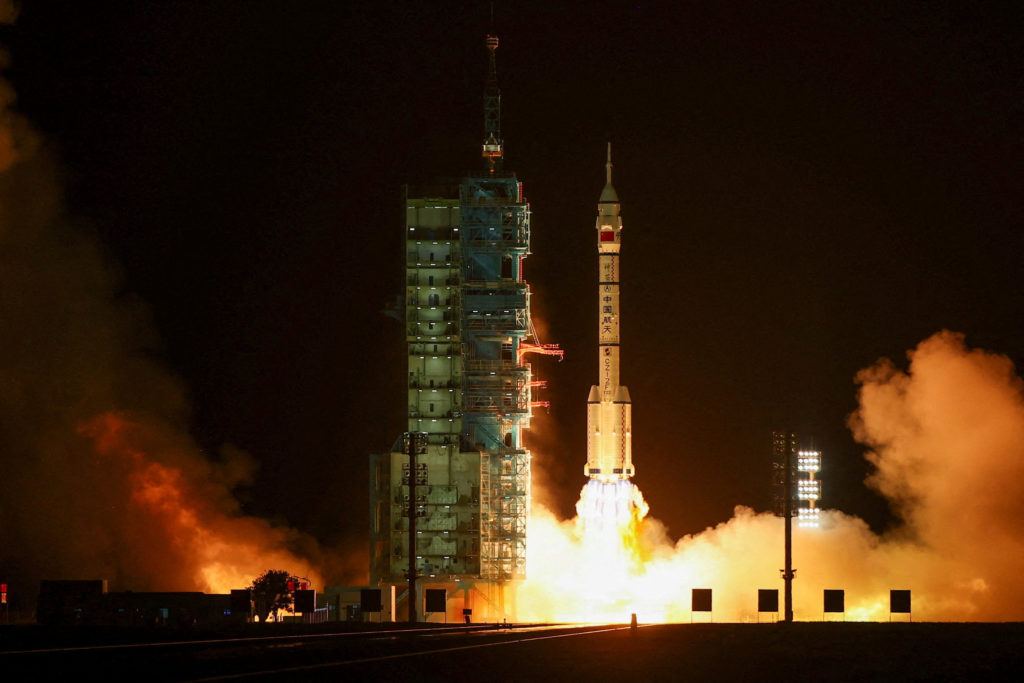 China launches latest Shenzhou mission with 1 of 3 astronauts preparing for a yearlong stay