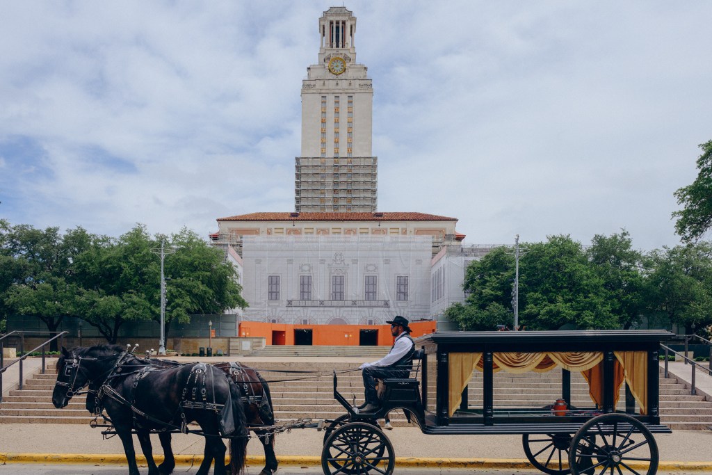 Mock funeral mourns death of academic freedom before UT System updates rule on cutting programs