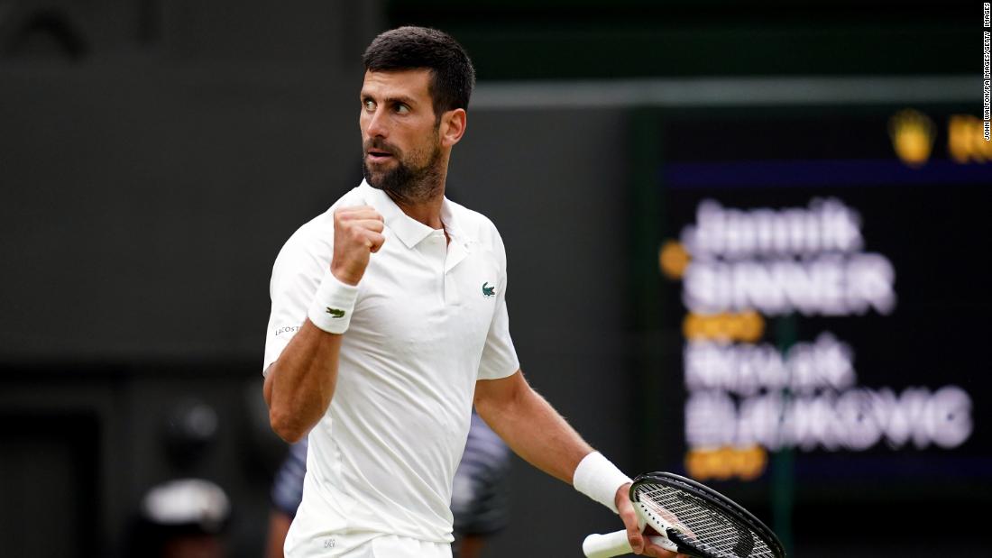 Novak Djokovic reaches ninth Wimbledon final after brushing aside Jannik Sinner; will face Carlos Alcaraz