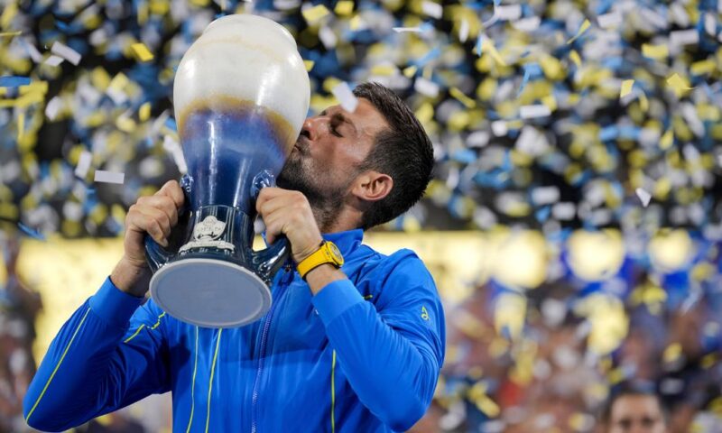 Novak Djokovic edges past Carlos Alcaraz to capture first tournament title in return to US soil