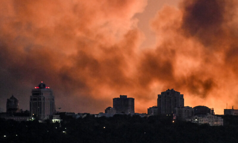 Kyiv, Ukraine, Hit in Russian Missile Attack