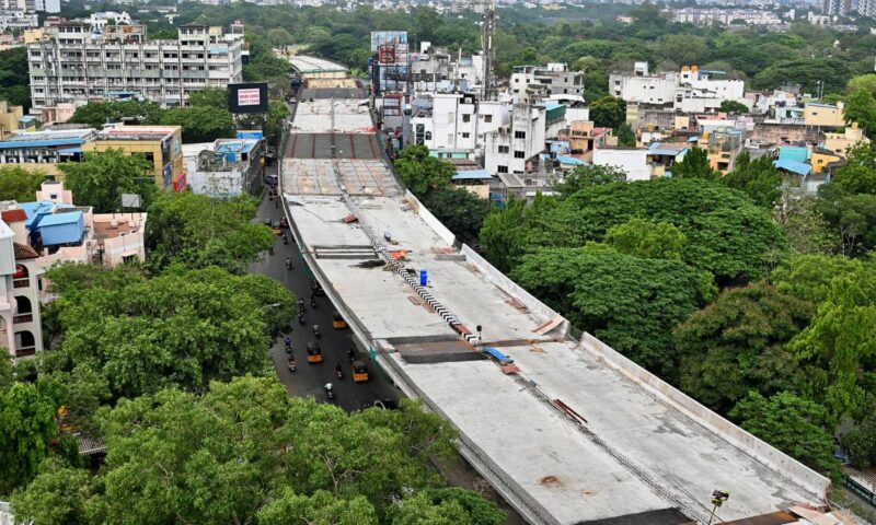 68% of flyover on Anna Salai completed despite delays due to war, labour shortage