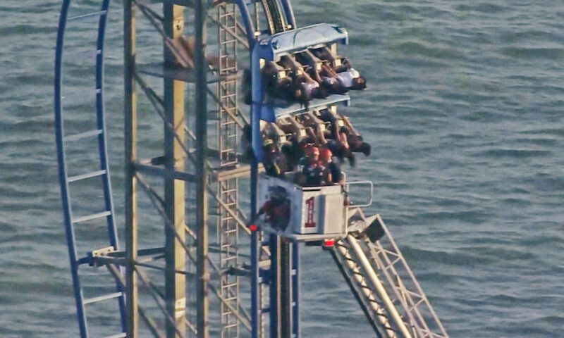 Texas roller coaster malfunction leaves riders stranded 100 feet in the air for hours