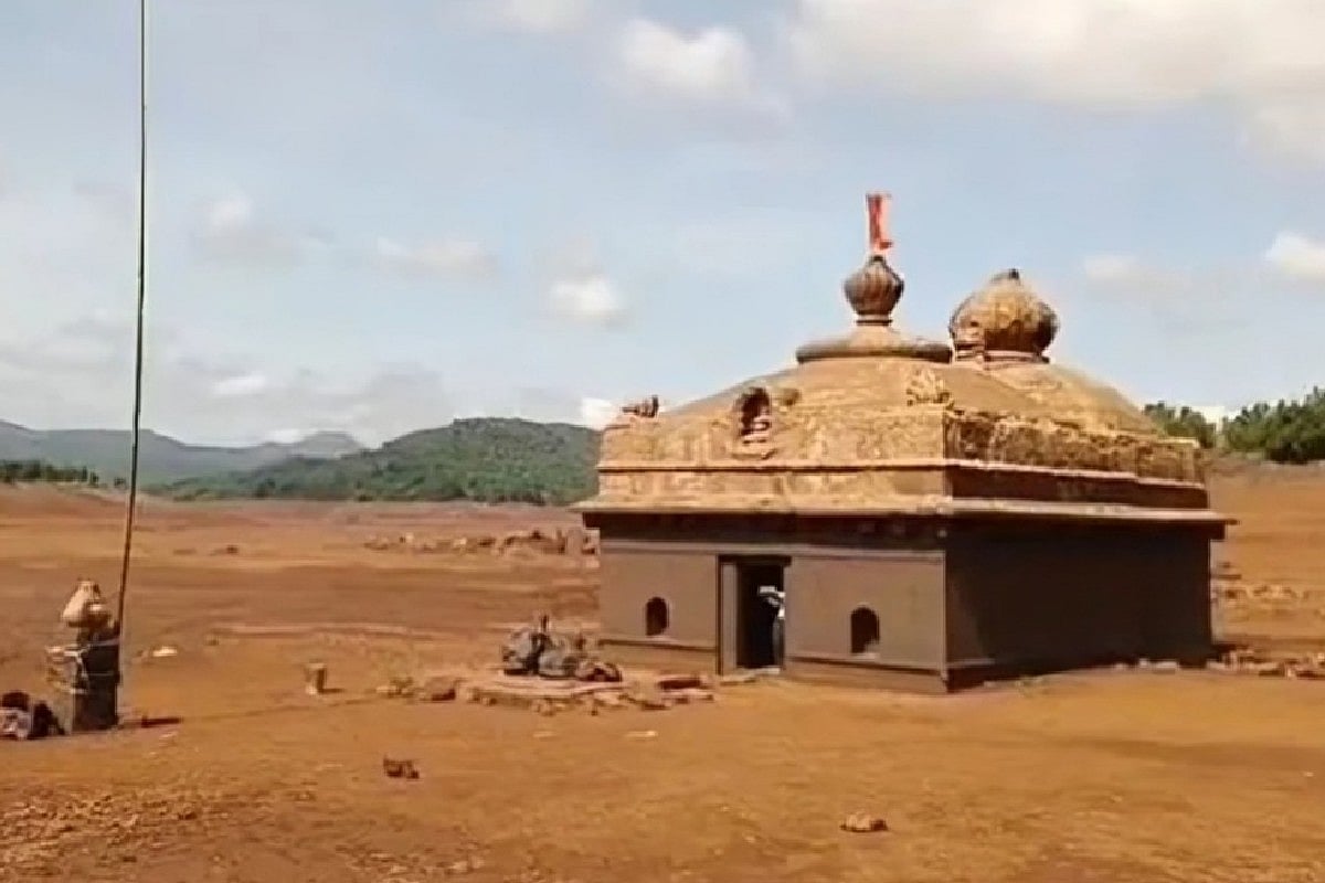 Pandav-Era Kambareshwar Temple Emerges From Bhatghar Dam Waters In Pune