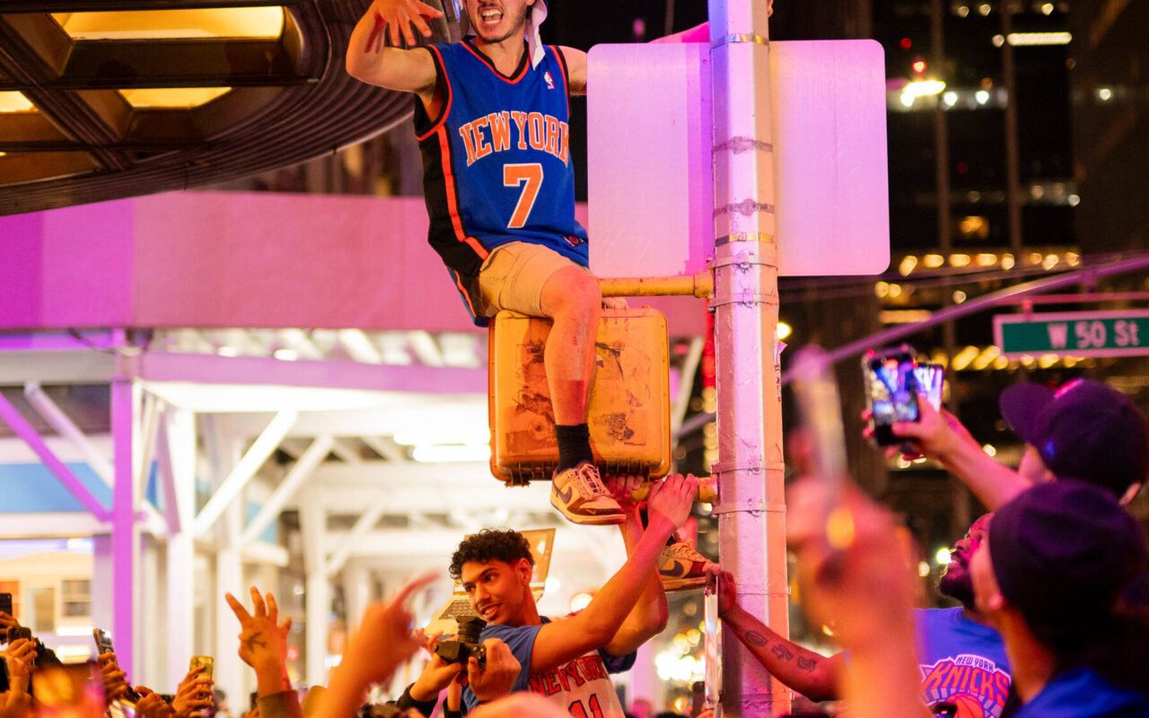 Knicks Fans Celebrate the Team’s First NBA Finals Appearance Since 1999