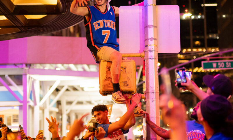 Knicks Fans Celebrate the Team’s First NBA Finals Appearance Since 1999