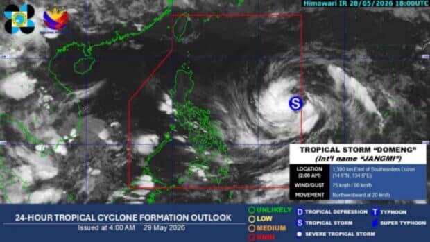TS Domeng’s indirect effect, southwesterly winds to drench PH