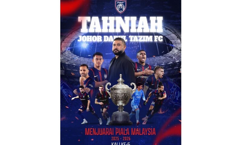 King congratulates JDT on historic fourth straight Malaysia Cup win