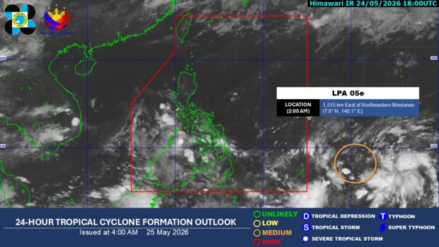 LPA outside PAR has ‘medium’ chance of becoming tropical depression