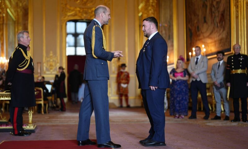 Luke Littler offers Prince William World Darts Championship tickets at Alexandra Palace after receiving MBE