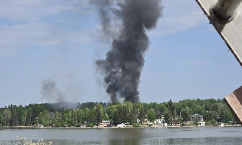 Fire west of Barrhead sets buildings on fire, residents ordered to evacuate