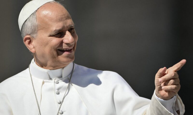 Pope Leo is gifted Cubs merch and hotdog toppings during visit by his hometown mayor