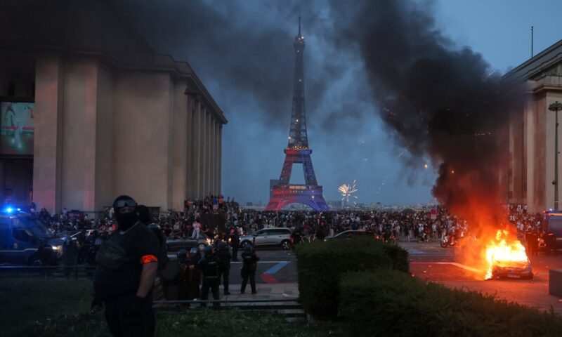 Hundreds arrested after violent clashes with French police as PSG fans celebrate Champions League title