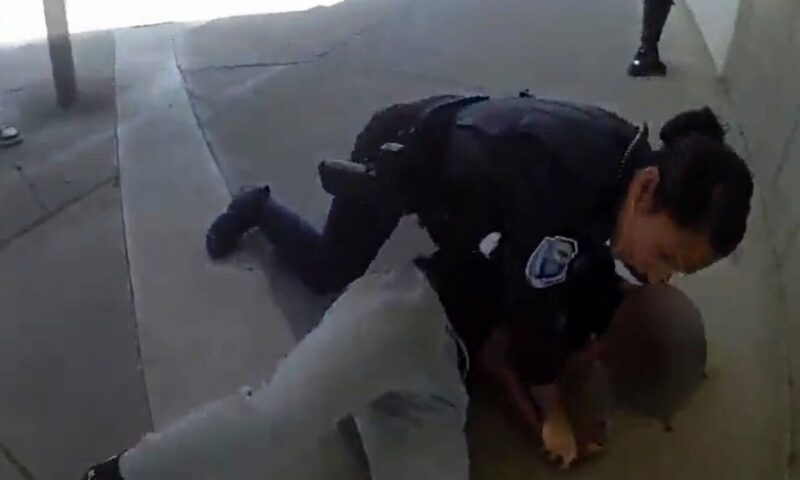Investigation into California cop after footage of her hitting teenage boy at high school went viral