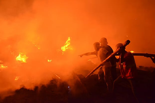 A devastating fire breaks out in Pallabi slum