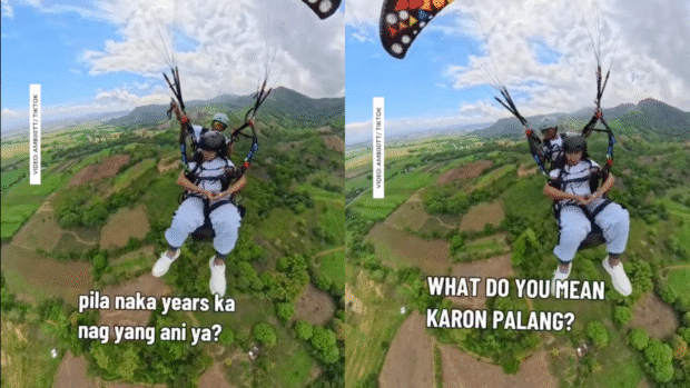 ‘What do you mean karon pa lang?’ Woman reacts to paragliding pilot’s joke, goes viral