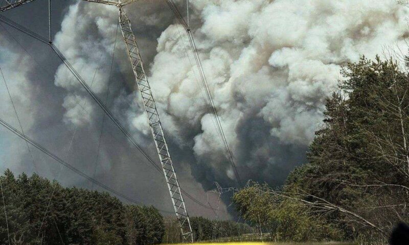 Fire is spreading in the Chernobyl exclusion zone after drone crash