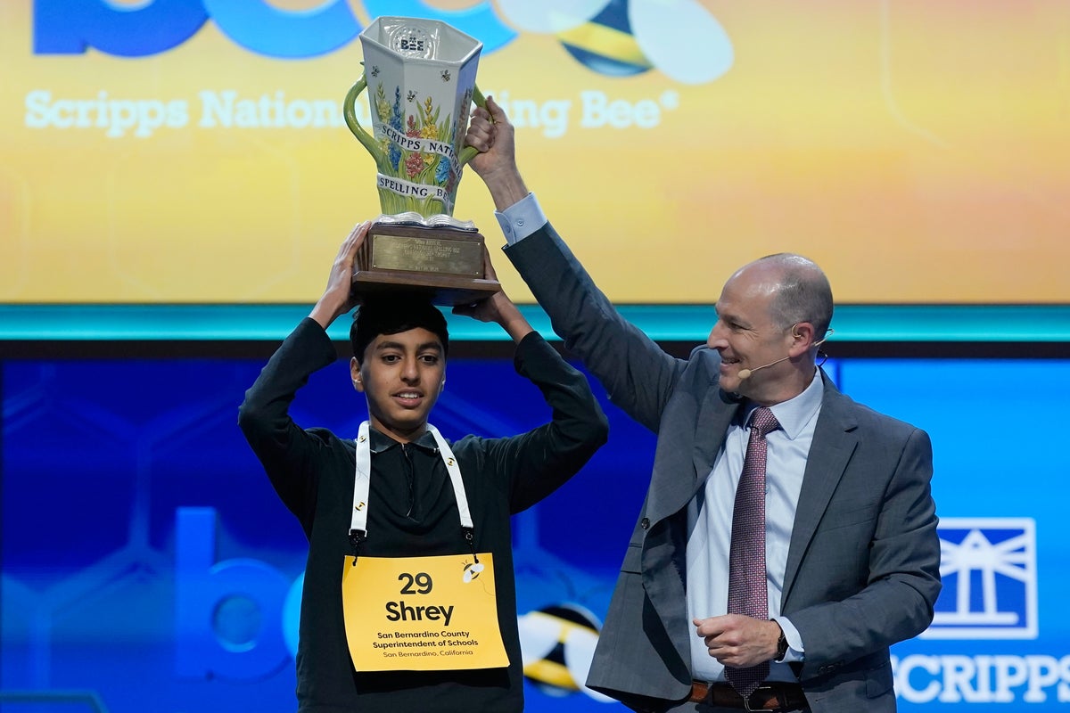 Shrey Parikh wins the Scripps National Spelling Bee, beating Ishaan Gupta in lightning round
