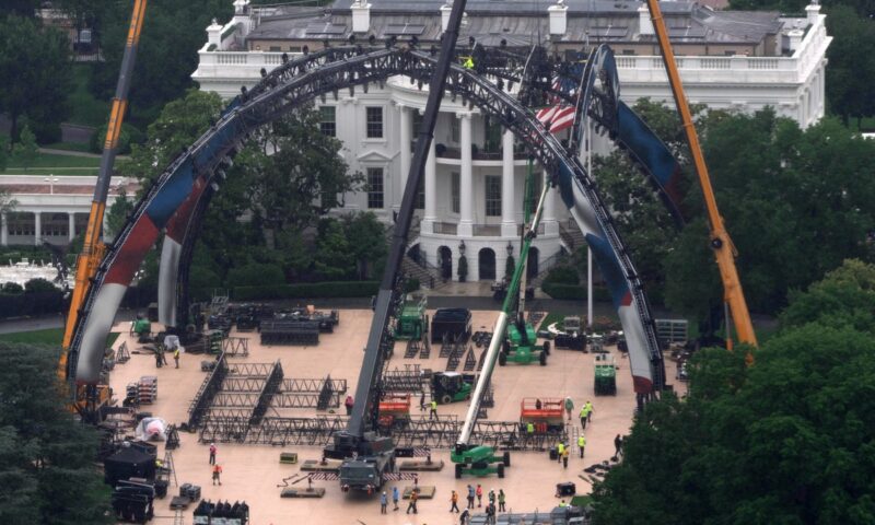 UFC cage fighting ring erected on White House lawn ahead of fights on Trump’s birthday