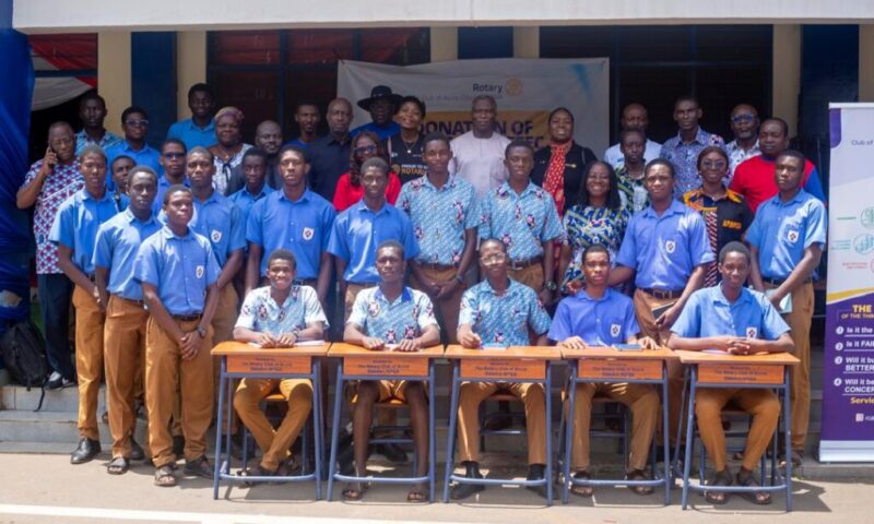 Rotary Club donates classroom furniture to PRESEC Legon, partners with OSP to inspire students on integrity