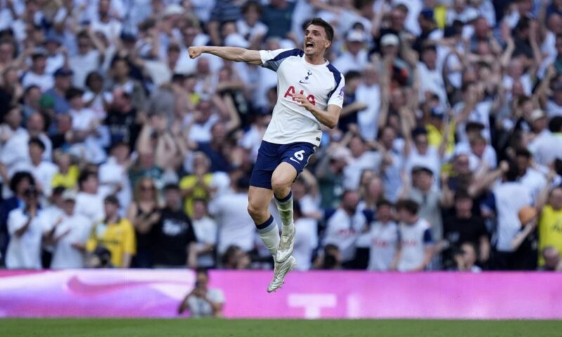 Joao Palhinha’s goal ensures Spurs survive amid joyous scenes in north London