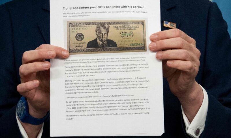 Note for Trump: US Treasury designs US$250 bill with president’s face