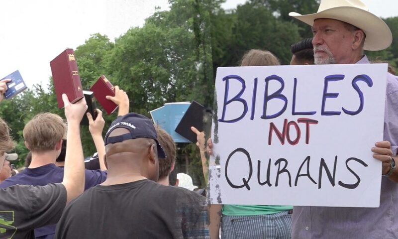 Outrage over Qurans and Hijabs at Texas school ignites Bible revival outside campus gates