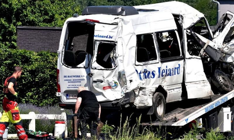Crash involving speeding train, minibus in Belgium leaves 4 dead including 2 children