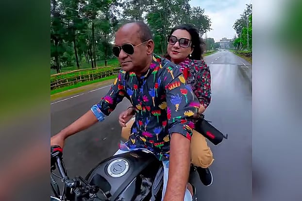 Chief Executive Officer of Sylhet City criticised for riding motorbike without helmet