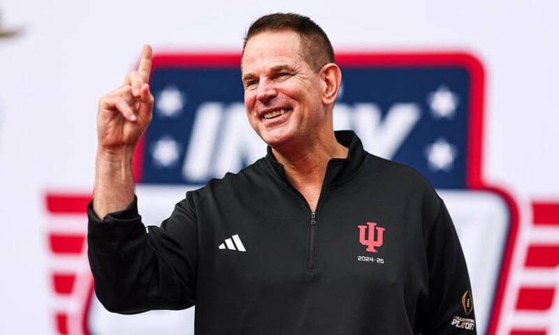 Curt Cignetti jokes he had to ‘coach the hell out’ of undefeated Hoosiers to be Indy 500 pace car driver