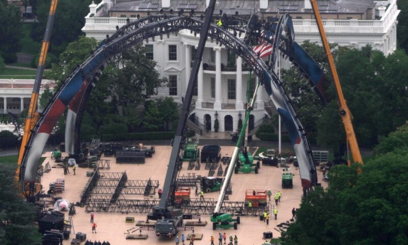 Trump builds massive arena at White House for birthday cage fight