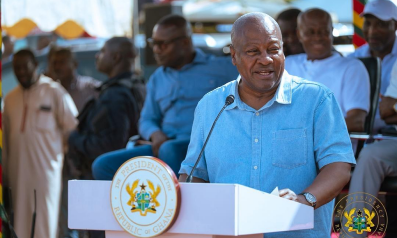Photos: President Mahama cuts sod for 24-hour economy market in Bole