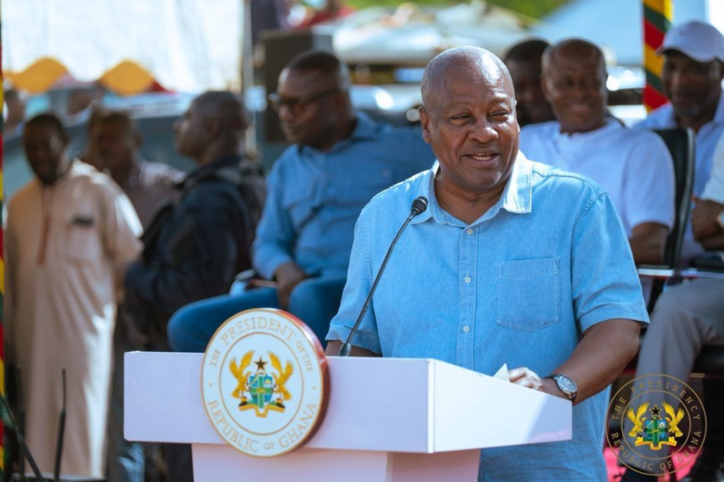 Photos: President Mahama cuts sod for 24-hour economy market in Bole