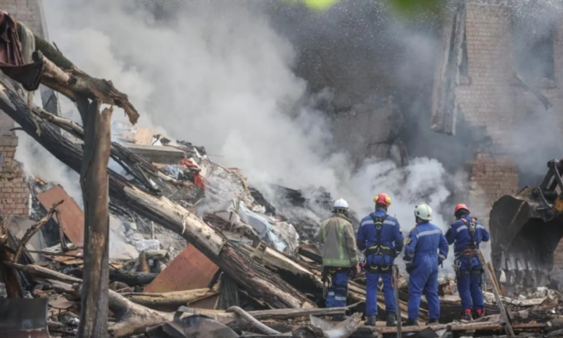 Four dead and dozens injured in wave of Russian strikes on Kyiv