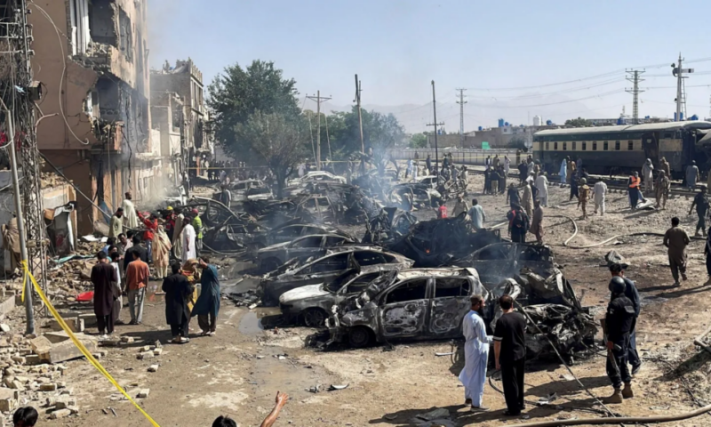 Blast targeting train kills at least 20 in Pakistan