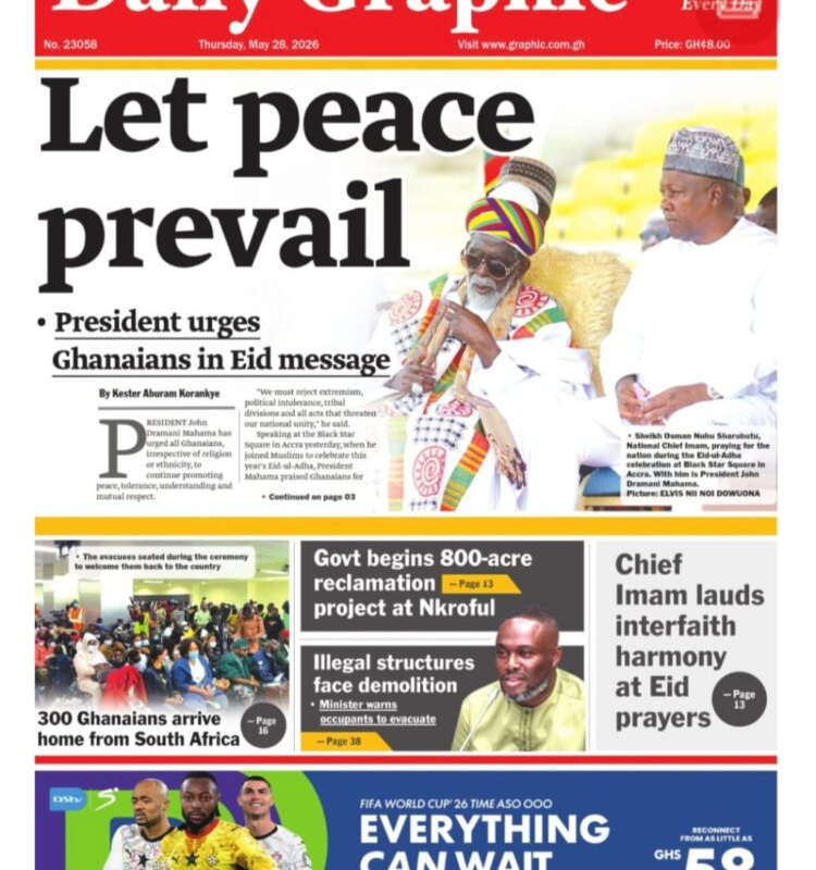 Today’s front pages: Thursday, May 28, 2026
