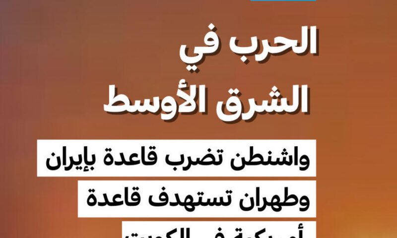 الحرب في الشرق الأوسط: واشنطن تضرب قاعدة بإيران وطهران تستهدف قاعدة أمريكية في الكويت