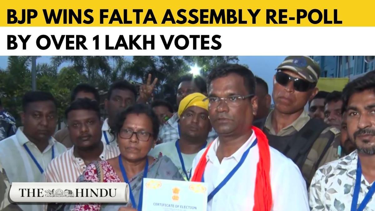 Watch: Falta assembly re-poll: BJP’s Debangshu Panda storms to victory