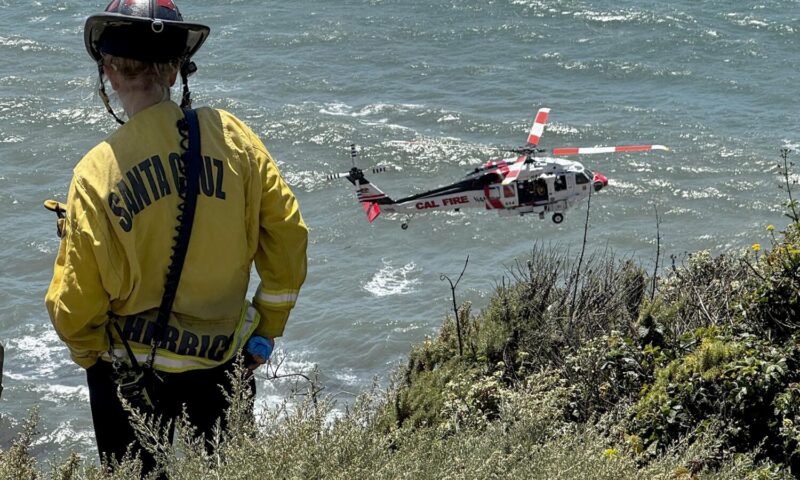 Man dies after car plunges 500 feet off Highway 1 cliff onto beach